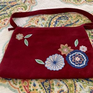 Red Purse Embroidered